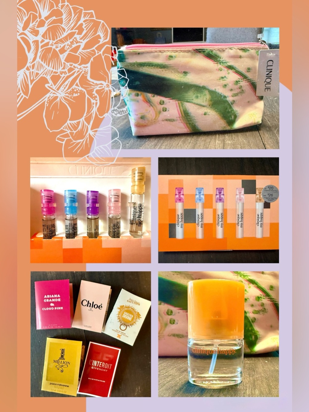 Clinique / Assorted Brands Fragrance Sampler Set with Bag